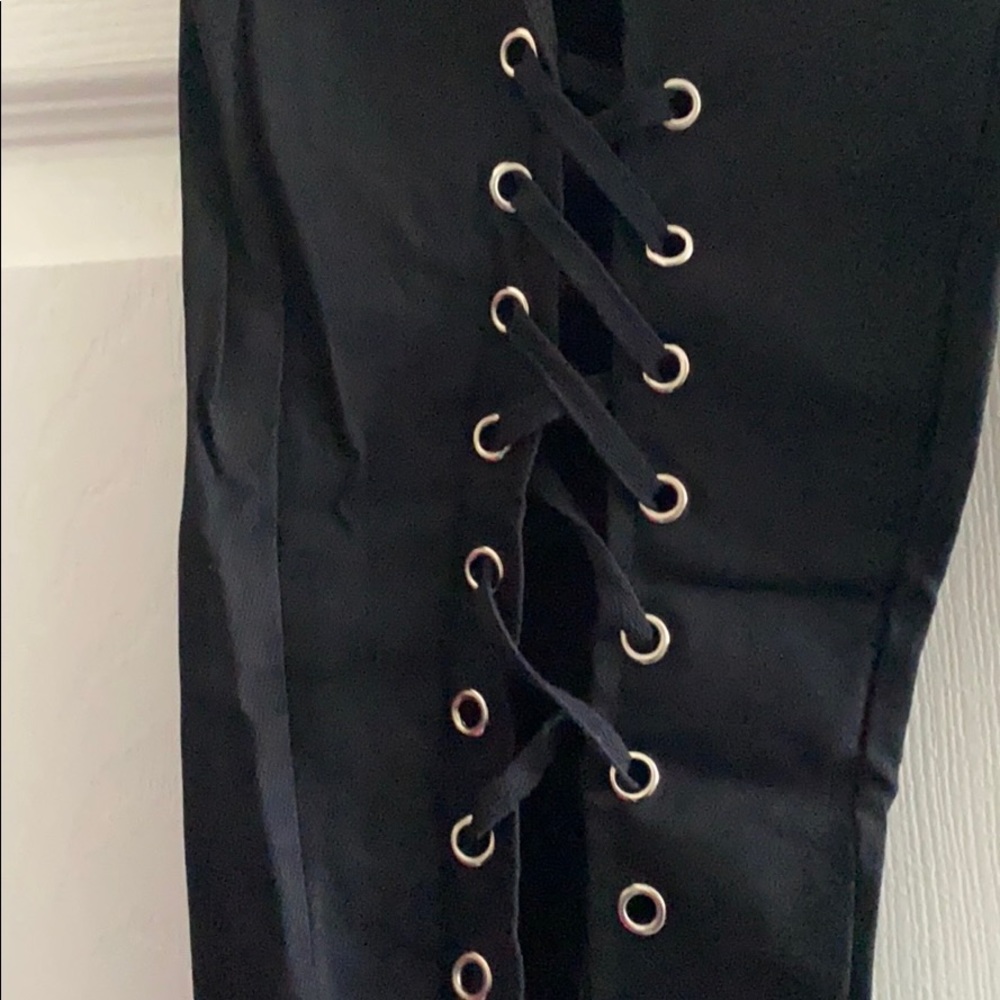 COPY - Black Lace Up Pants - XL - Picture 4 of 4